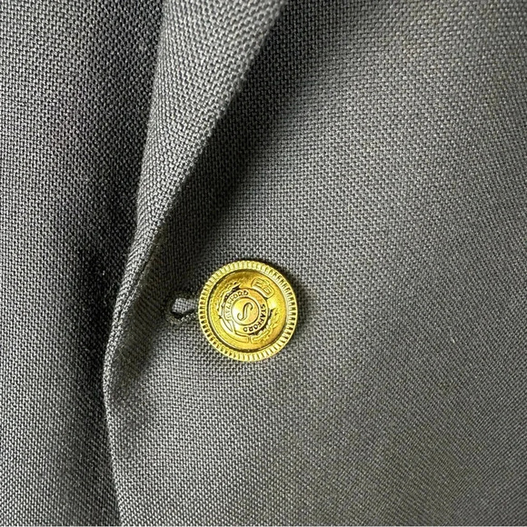 Stafford Men’s Wool Blazer Size 46R Navy Gold Button Single Breasted - Picture 12 of 12